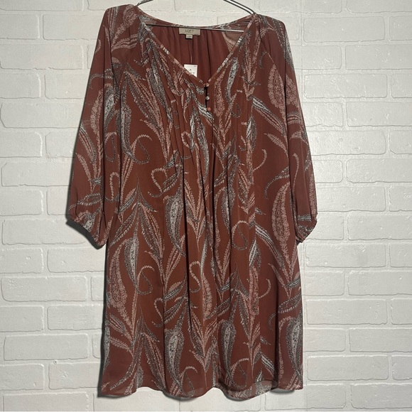 LOFT Dresses & Skirts - LOFT Womens Dress Flowy Fit Fall Dress Burnt Orange Small Office Dress NWT